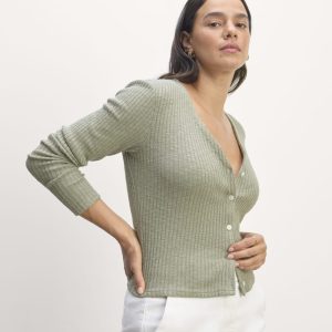 The Cozy Rib Cardigan | Sage Green
