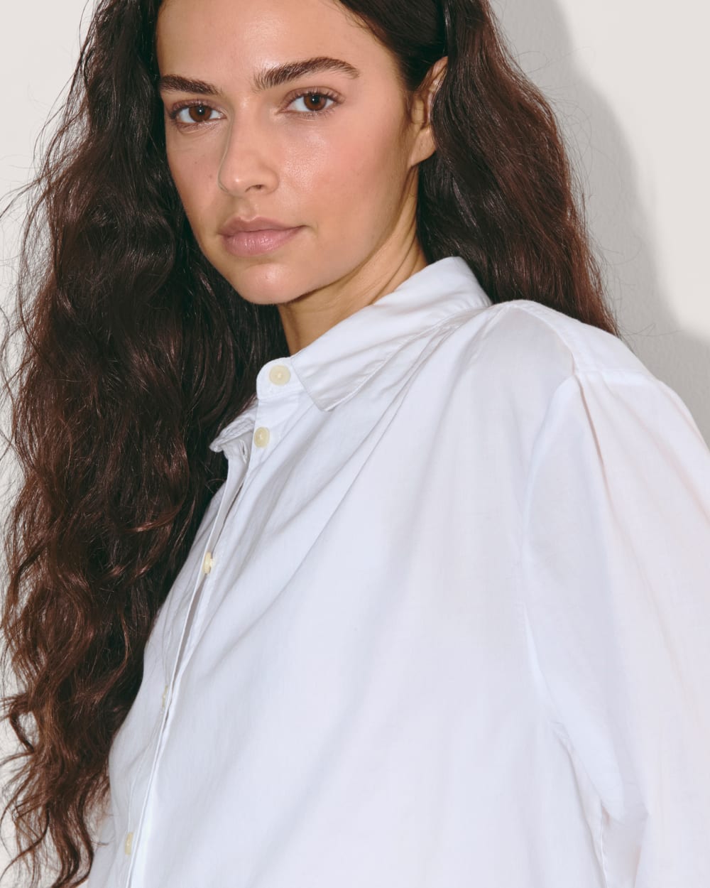 The Gathered Shirt in Silky Cotton | White - Image 4