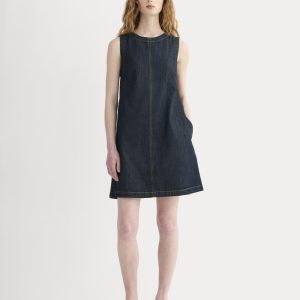 The Denim Shift Dress | Dark Indigo