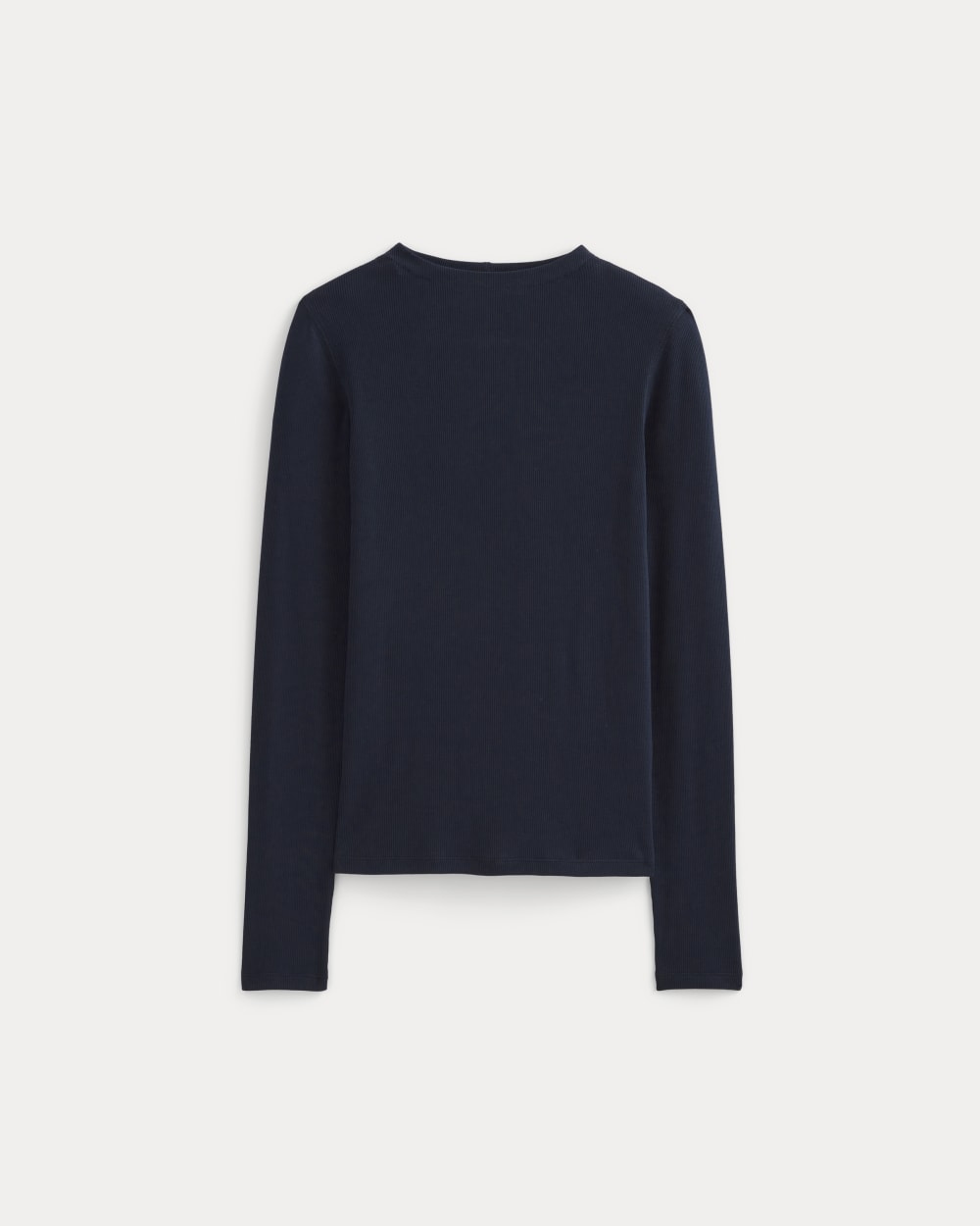 The Luxe Rib Funnel-Neck Tee | Navy - Image 2