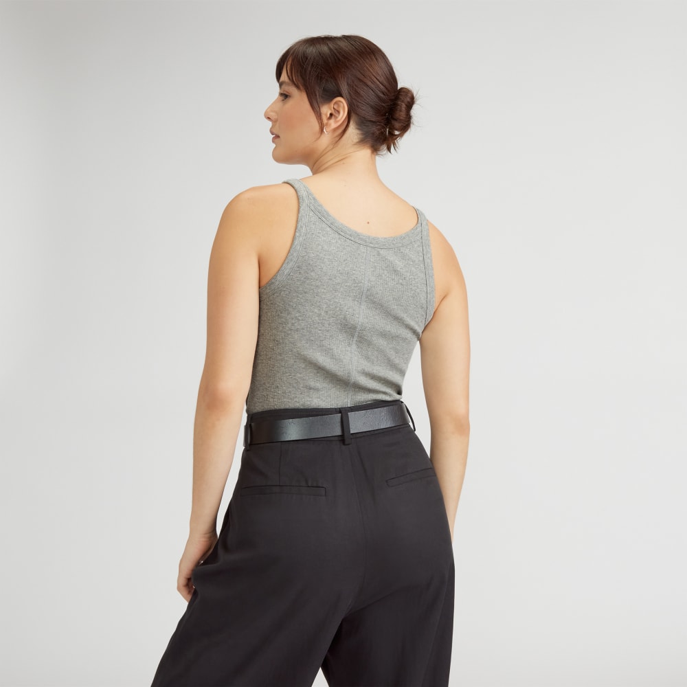 The Supima? Micro-Rib Cropped Tank | Heather Grey - Image 3