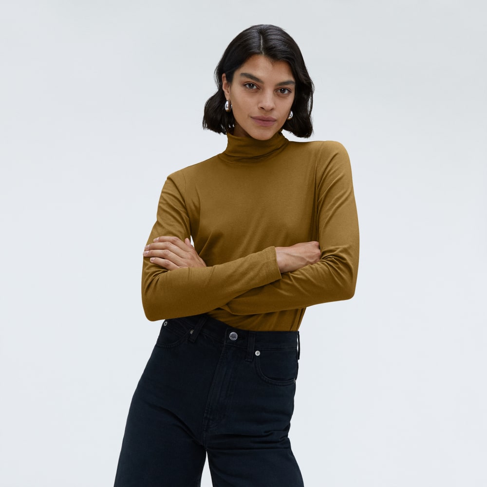The Organic Cotton Turtleneck | Tapenade - Image 5