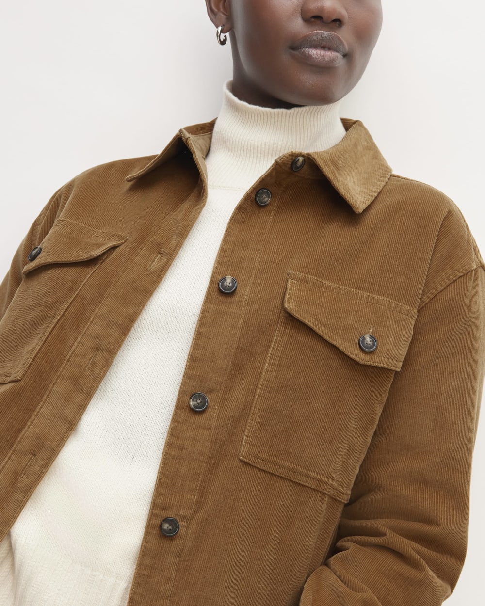 The Corduroy Oversized Shirt Jacket | Toasted Coconut - Image 4