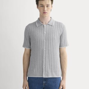 The No-Sweat Button-Down Polo | Heather Grey