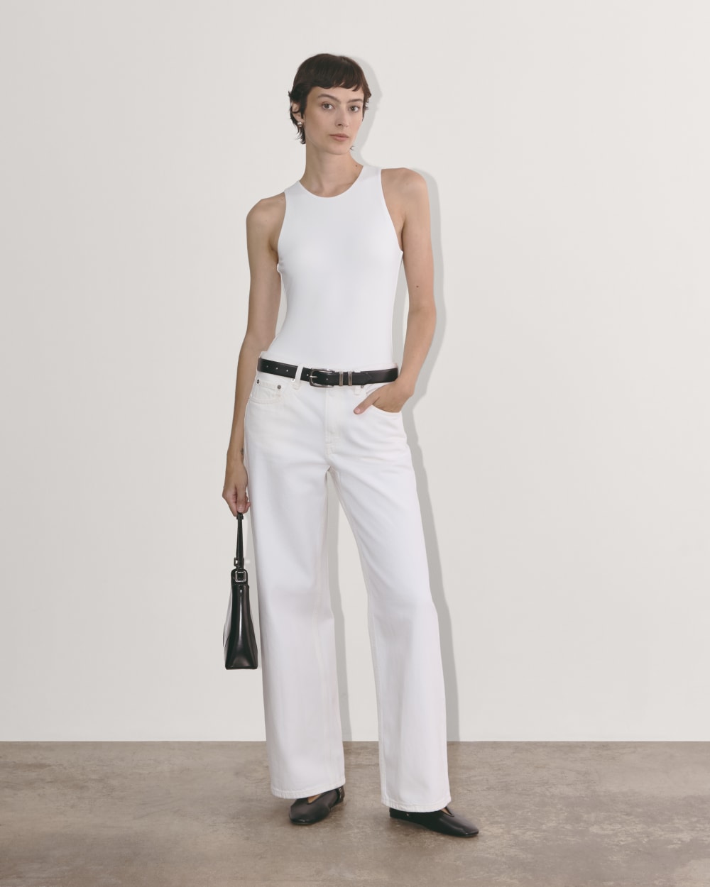 The Cutaway Tank Bodysuit | White | Bikini