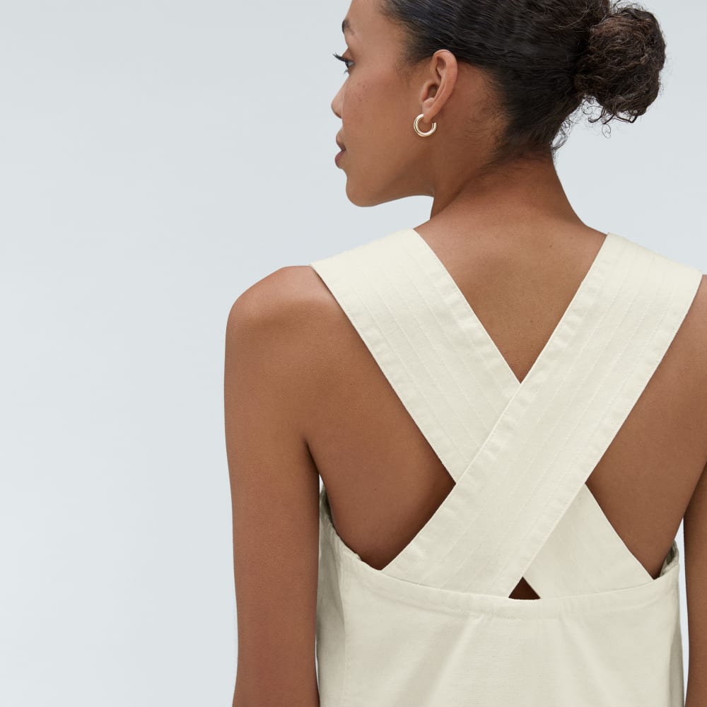 The Cross-Back Apron Mini Dress | Canvas - Image 4