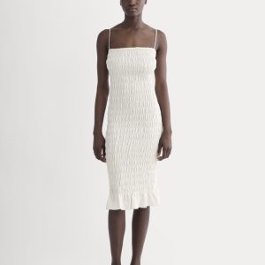 The Smocked Column Dress | Bone