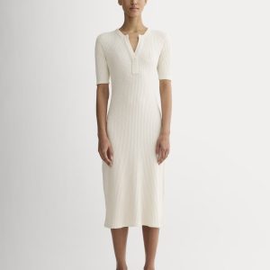 The Rib-Knit Henley Dress | Bone