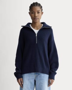 The Half-Zip in Everyday Cotton | Navy