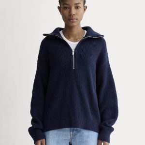 The Half-Zip in Everyday Cotton | Navy
