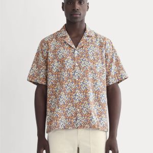 The Textured Resort Shirt | Soft Cobalt Floral