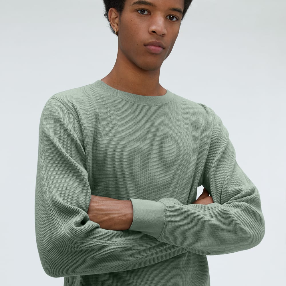 The Waffle Long-Sleeve Crew Tee | Lily Pad - Image 4
