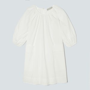 The Seersucker Puff Sleeve Dress | White