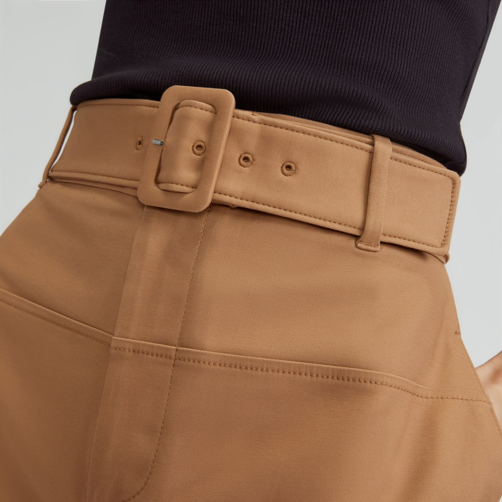 The Structured Cotton Belted Pant | Toasted Coconut - Image 4