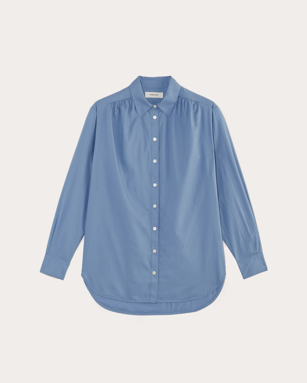 The Gathered Shirt in Silky Cotton | Bluebell - Image 2