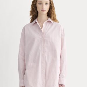 The Boyfriend Shirt in Ultrasoft Cotton | Pink / White