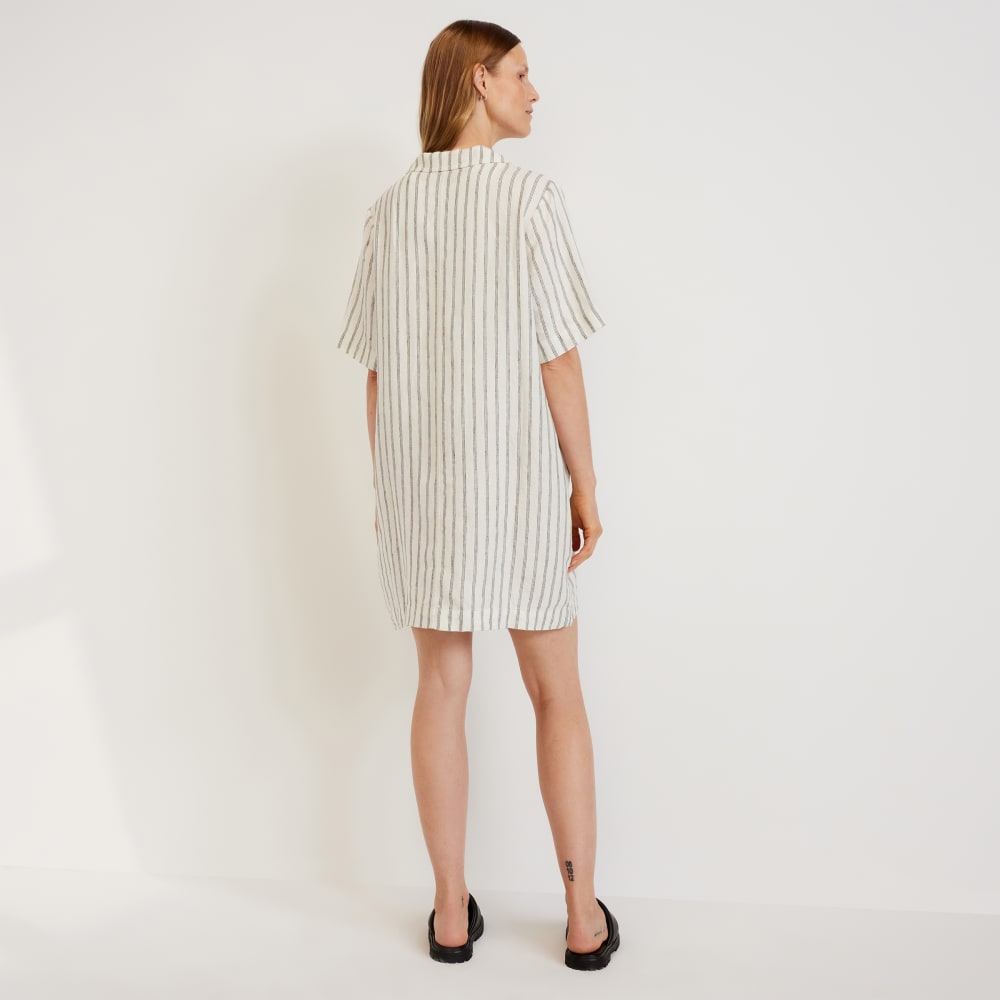 The Linen Workwear Dress | Black / Canvas Tan - Image 3