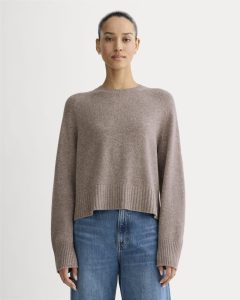 The Boxy Crew in Cashmere | Light Heathered Taupe