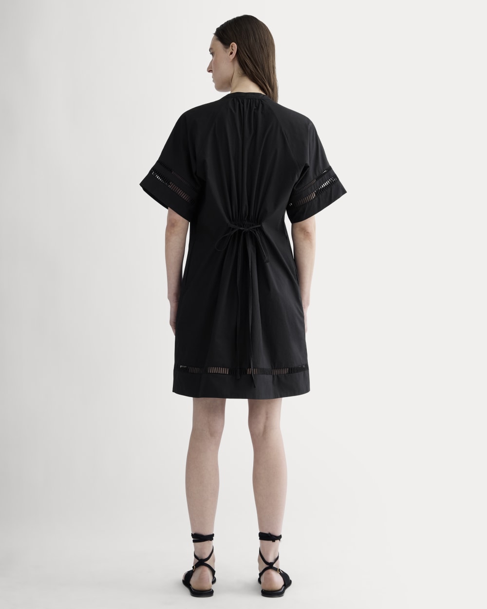 The Lace Trim Popover Dress | Black - Image 4