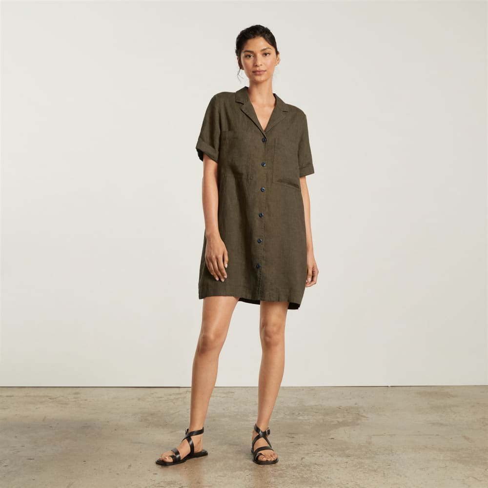 The Linen Workwear Dress | Beech - Image 2