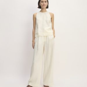The Linen Way-High® Drape Pant  | Bone