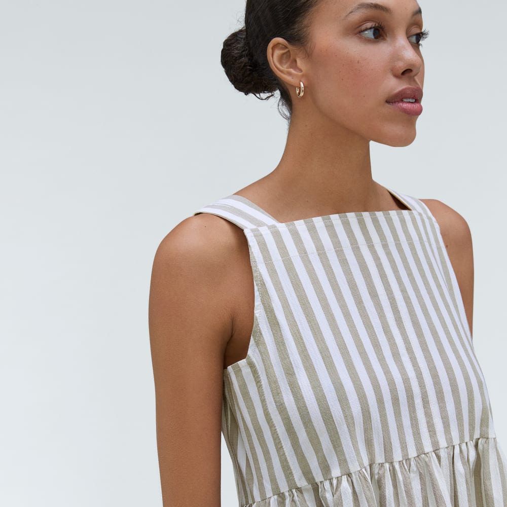 The Seersucker Midi Dress | Nutria / Off-White - Image 4