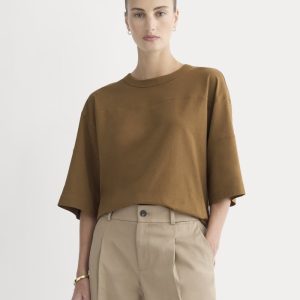 Oversized Varsity Tee in Essential Cotton | Toffee