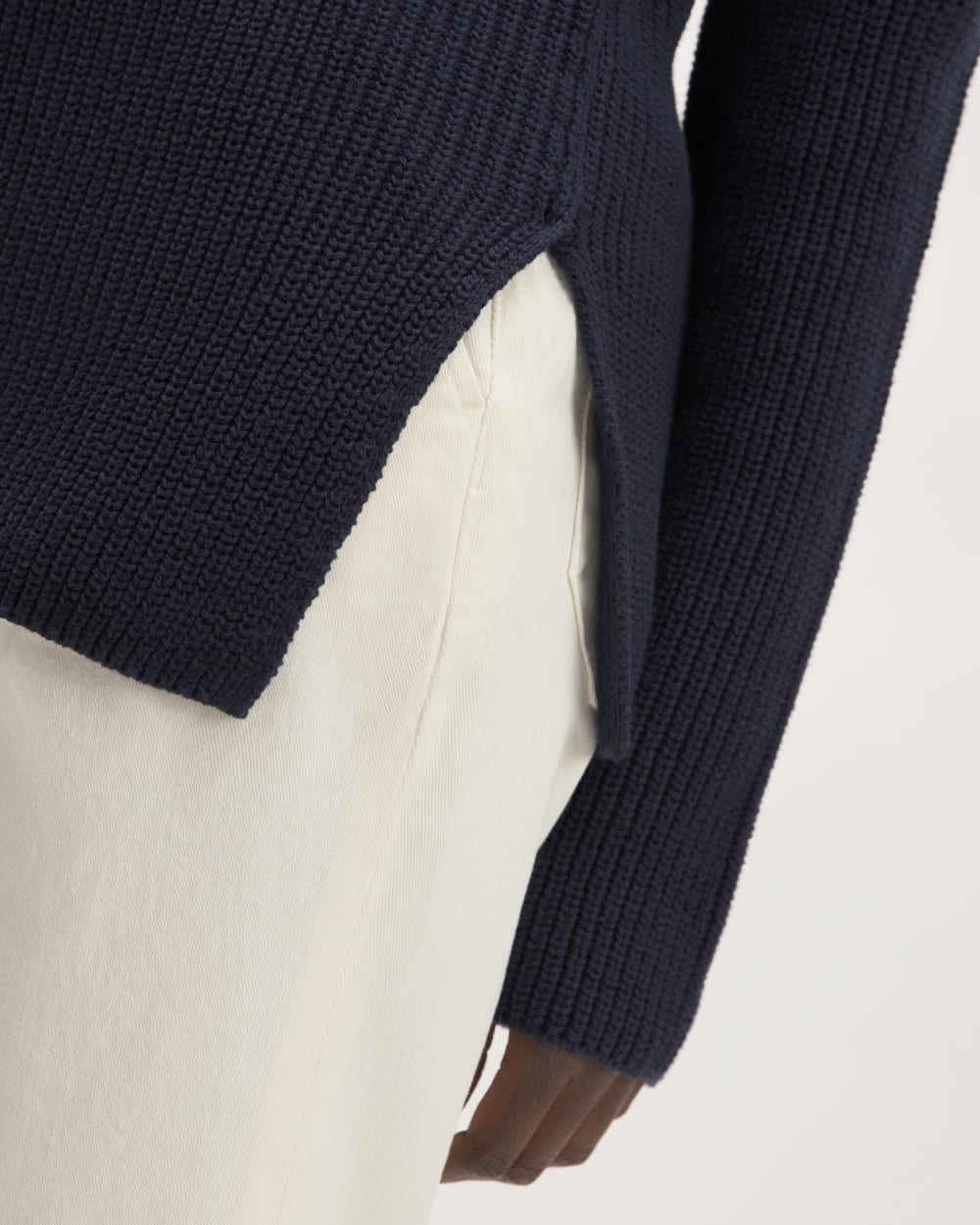 The Organic Cotton Slim Crew Sweater | Navy - Image 5