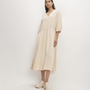 The TENCEL? Puff-Sleeve Dress | Whisper Pink