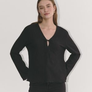 The Crinkle Long-Sleeve | Black