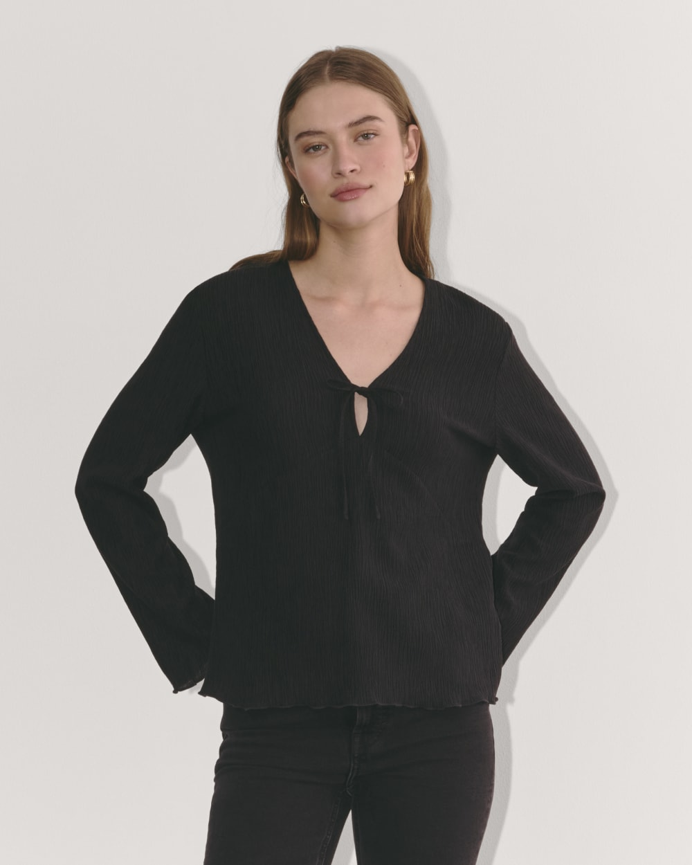 The Crinkle Long-Sleeve | Black