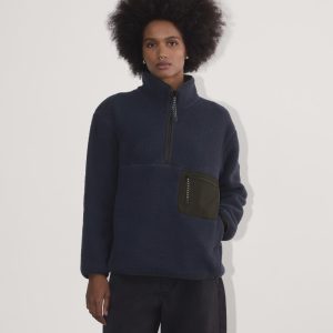 The ReNew Fleece Oversized Half-Zip | Navy