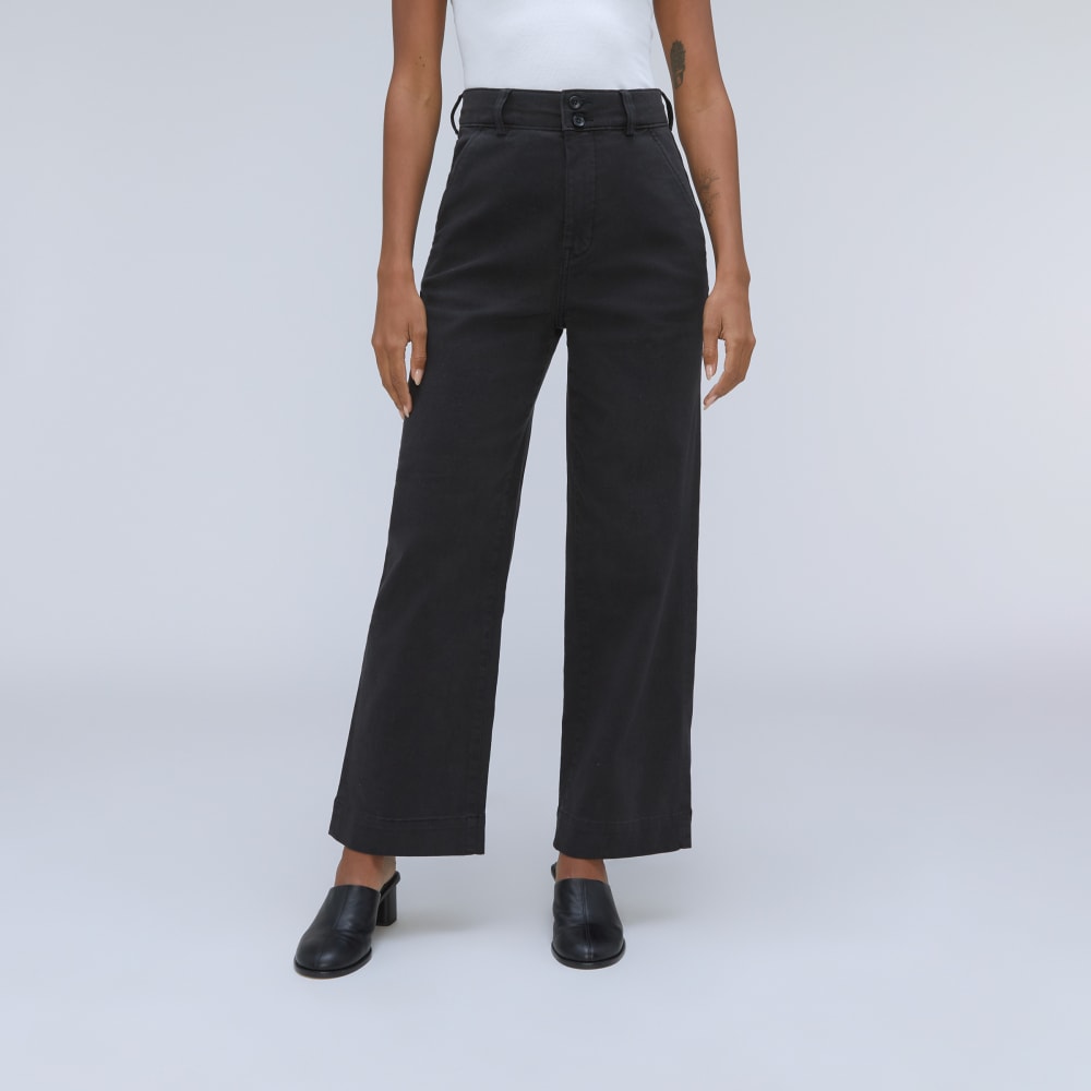 The Organic Wide-Leg Pant | Black - Image 3