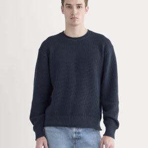 Waffle Rollneck Crew in Everyday Cotton | Navy