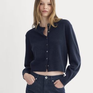Cashmere Cropped Cardigan | Navy