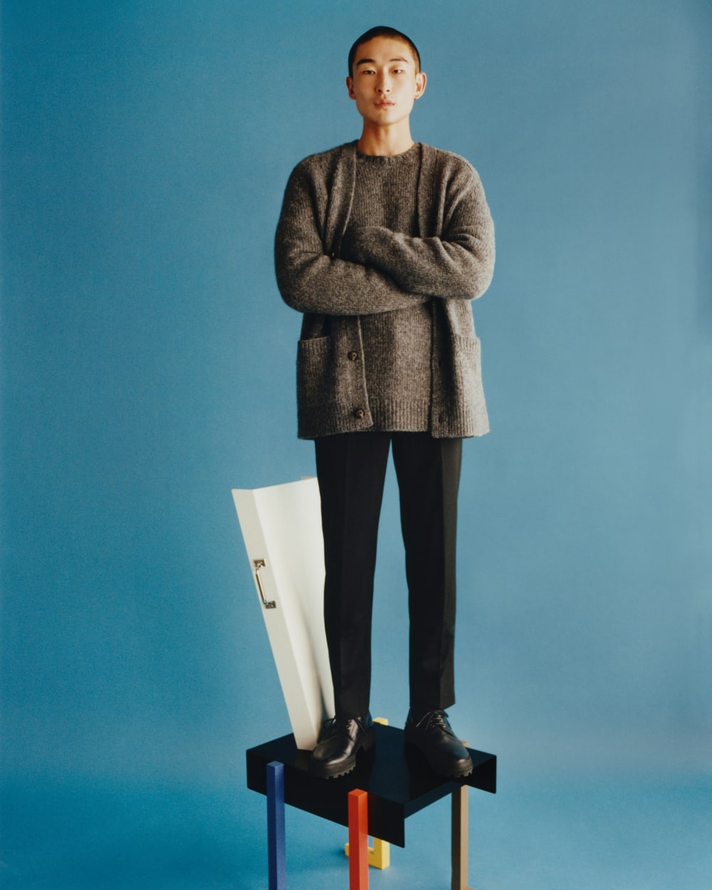 The Cloud Relaxed Cardigan | Heathered Dark Charcoal - Image 9