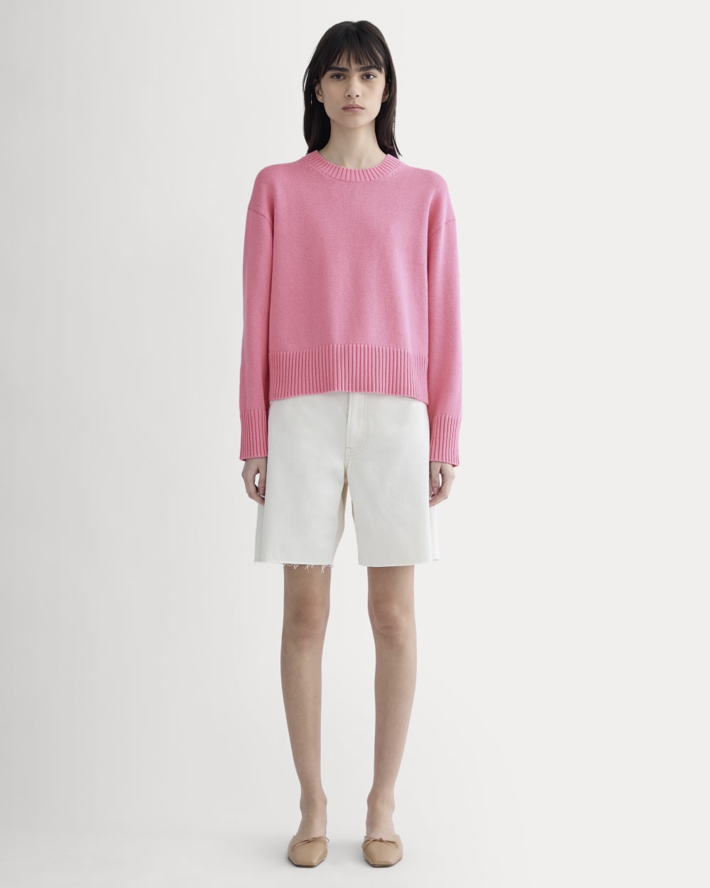 The Boxy Sweater in Everyday Cotton | Deep Pink - Image 3