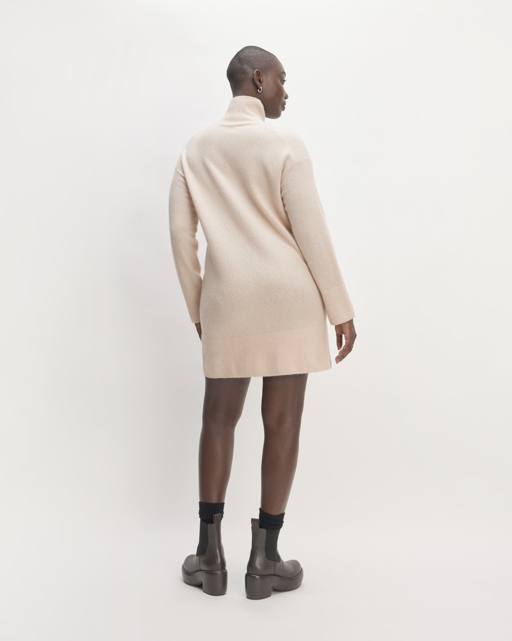 The Cozy Stretch Turtleneck Dress | Whisper Pink - Image 6