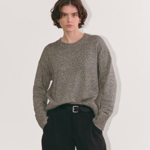 The Boxy Sweater in Everyday Cotton | Canvas / Black Twist