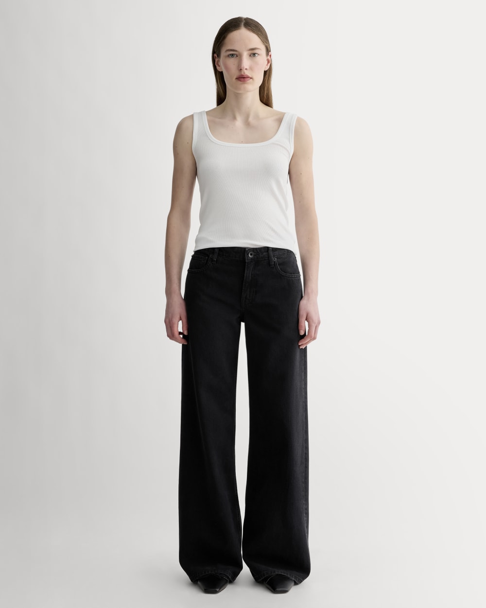 The Luxe Rib?Square-Neck Tank | White - Image 3