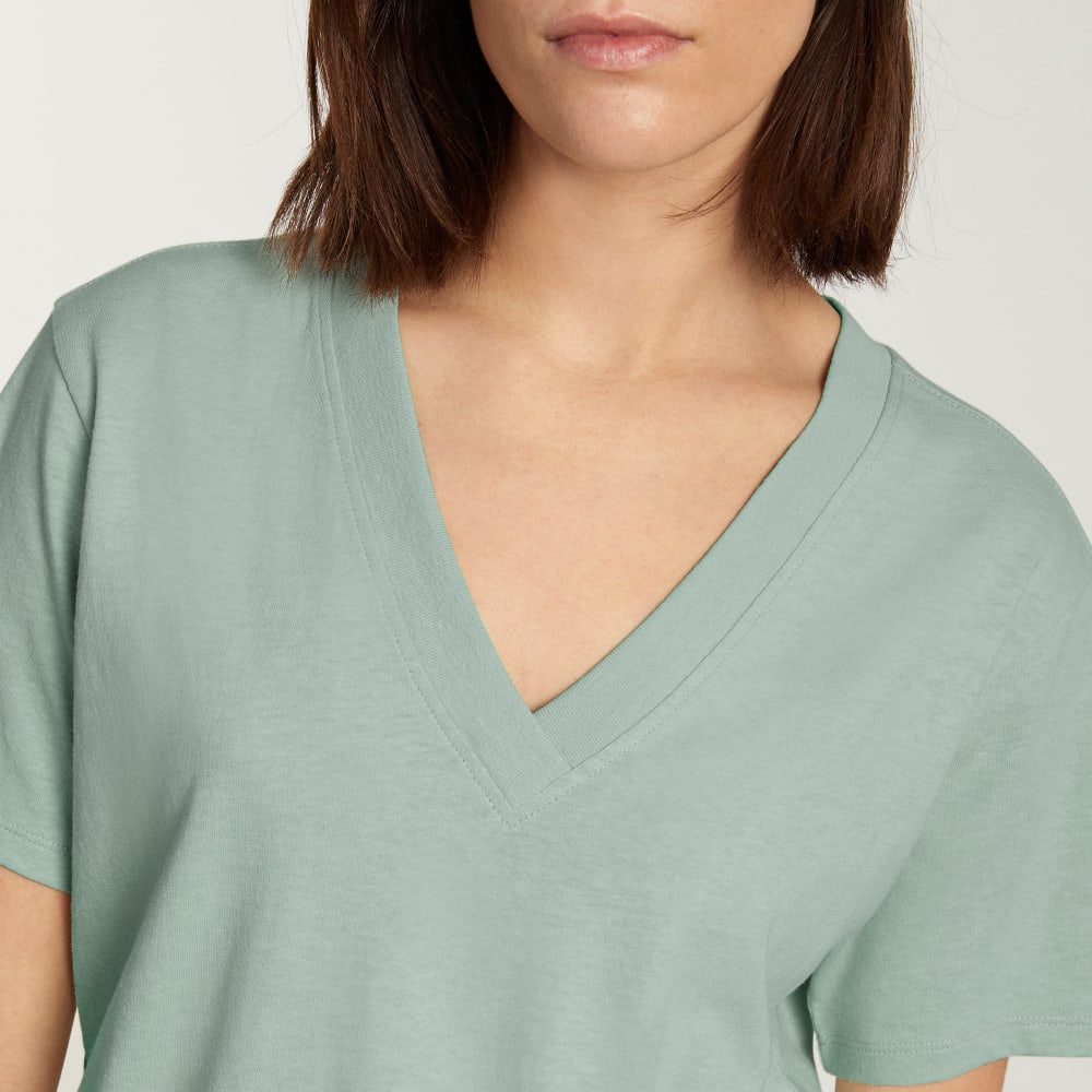 The Vintage V-Neck Hemp Tee | White Sage - Image 5