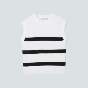 The Cotton Summer Sweater Tank |  Canvas / Black