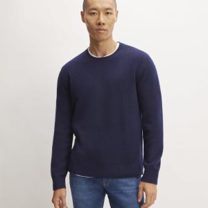 The Premium Merino Crew Neck Sweater | Deep Navy