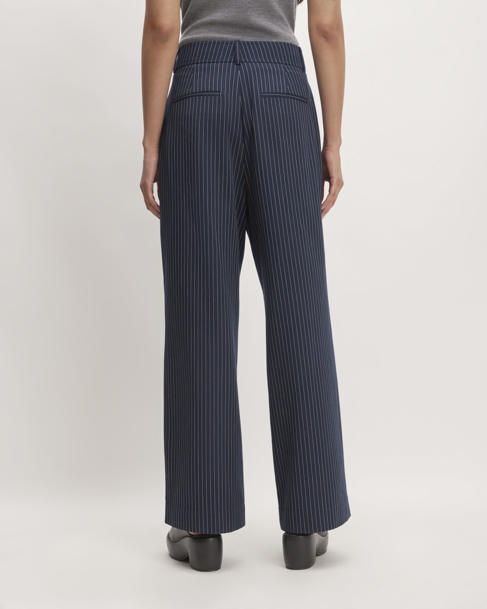 The Draper Pleated Pant in Buttersmooth | Navy / Bone | 32 Inseam - Image 6