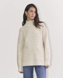 The Oversized Turtleneck in Luxe Merino | Bone