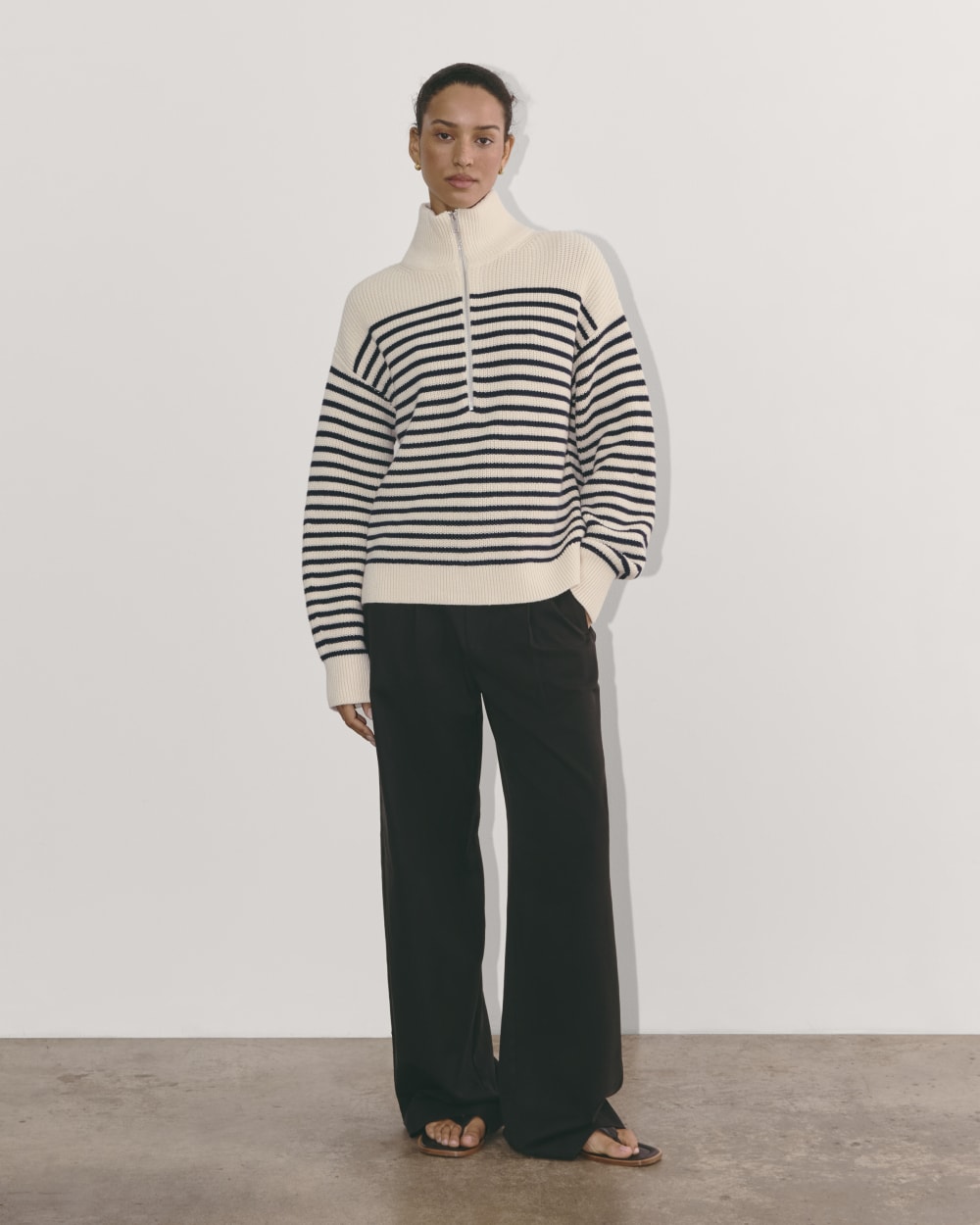 The Half-Zip in Everyday Cotton | Canvas / Navy - Image 3