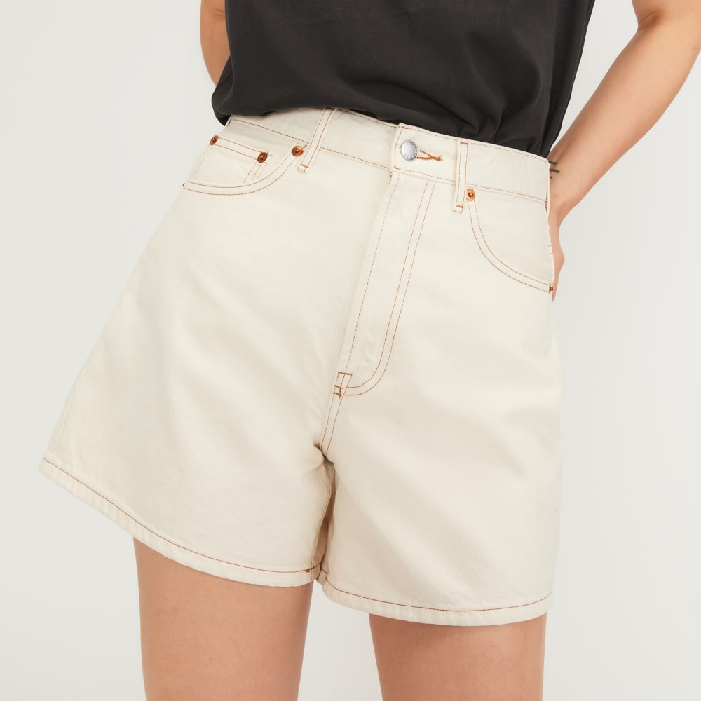 The A-Line Denim Short | Ecru - Image 4