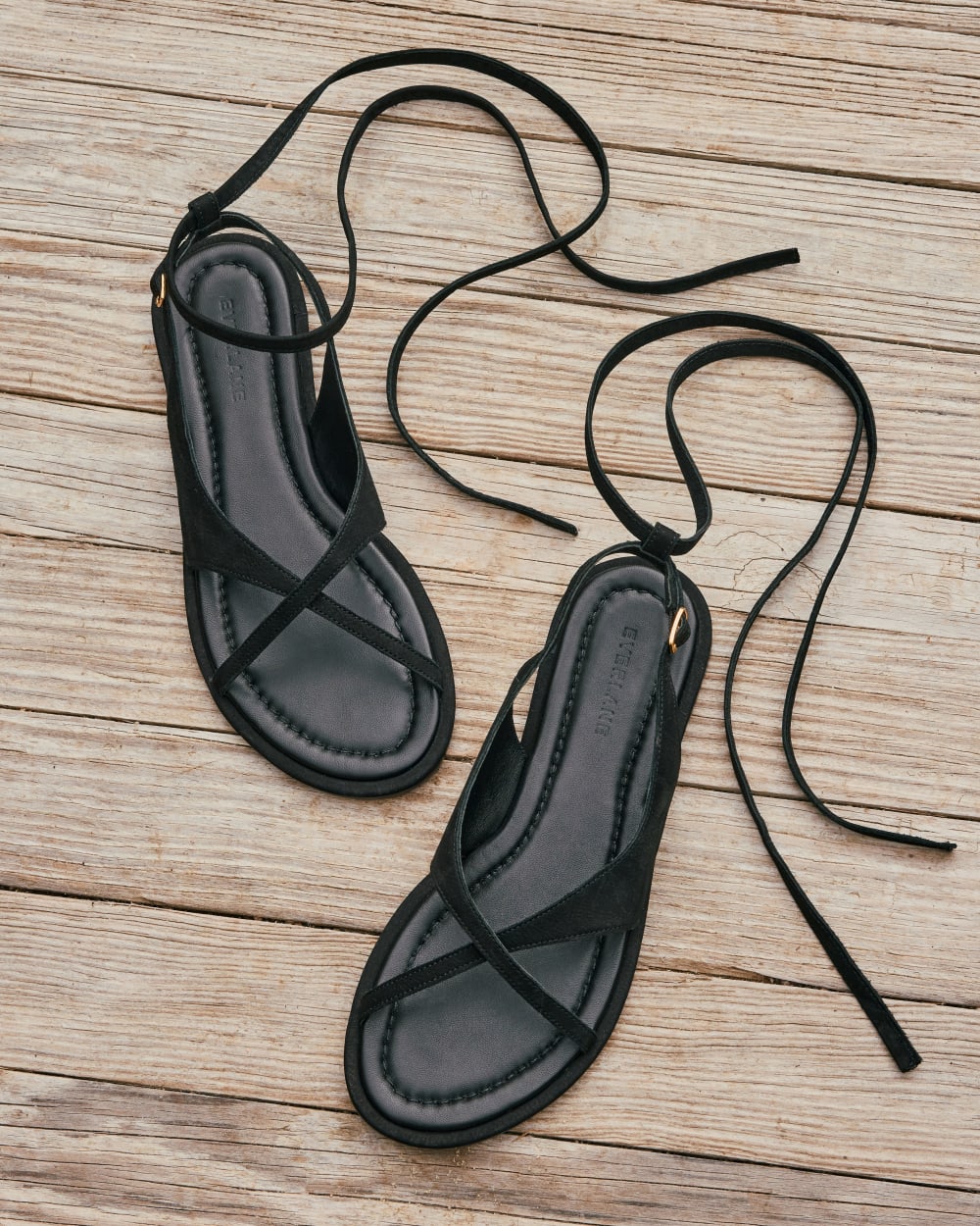 The Leather Crisscross Sandal | Black - Image 9