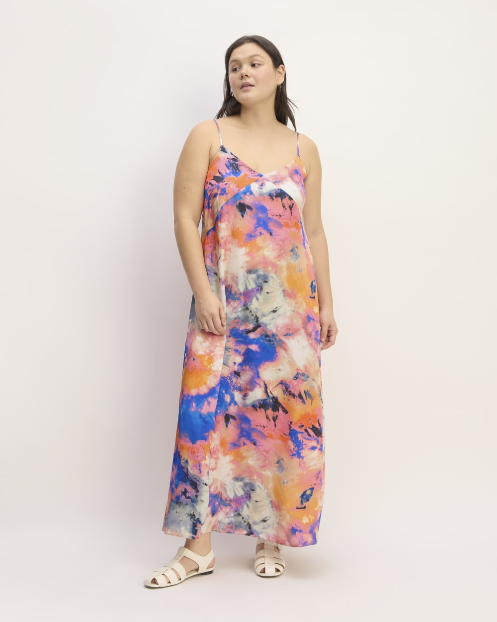 The Everlane x Marques' Almeida Satin Tie-Dye Dress | Multi Tie-Dye - Image 3