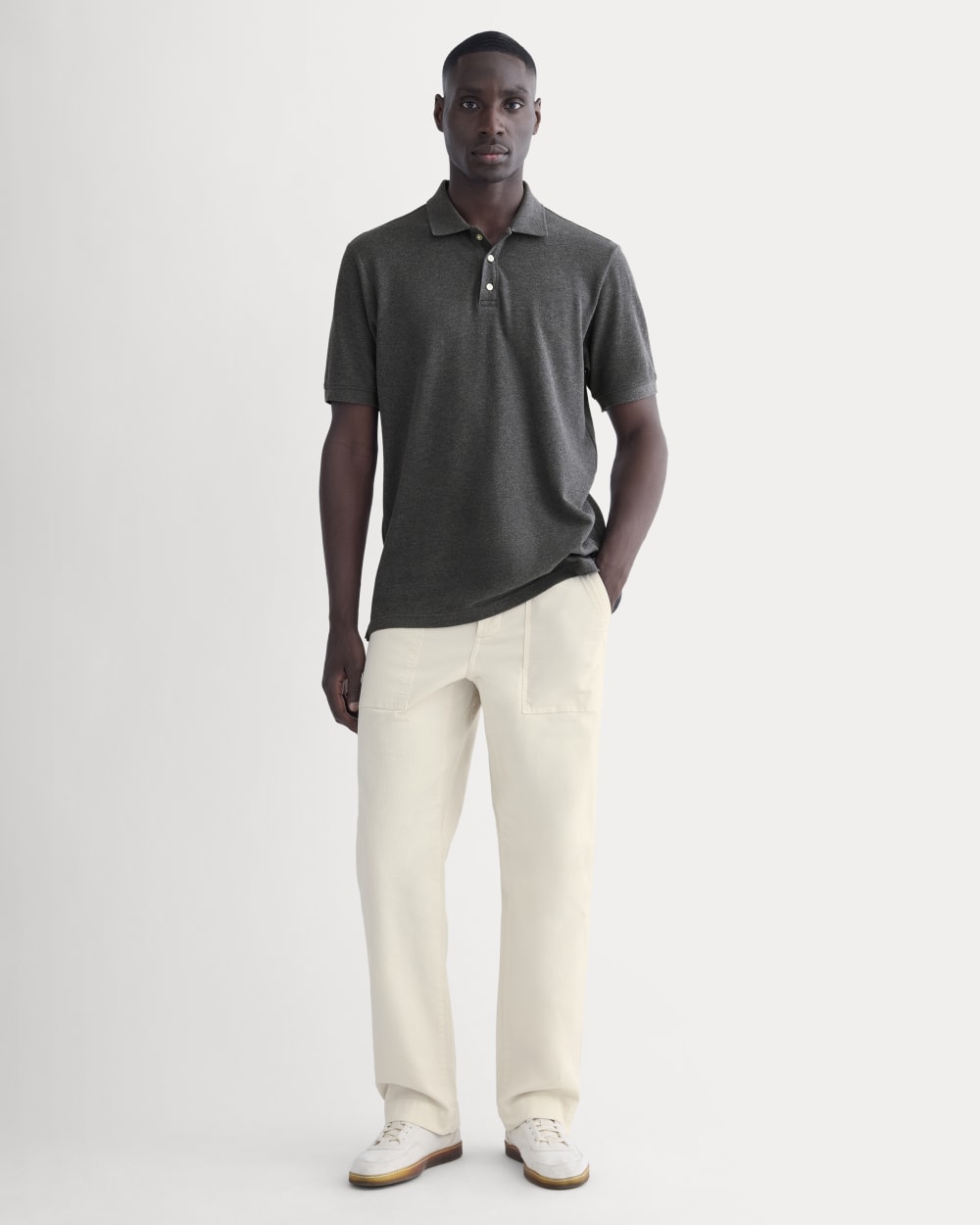 The Pique Polo | Heathered Graphite - Image 3
